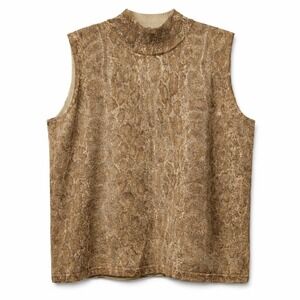 JONES NEW YORK Essentials Merino Wool Sleeveless Vest Sz 1X Snakeskin Print EUC!